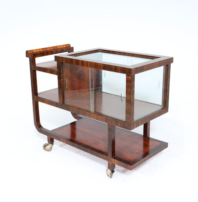 Art Deco Walnut Drinks Trolley