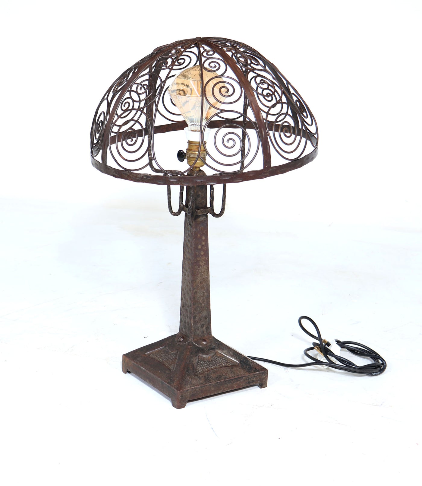 Art Deco Wrought Iron Lamp c1930