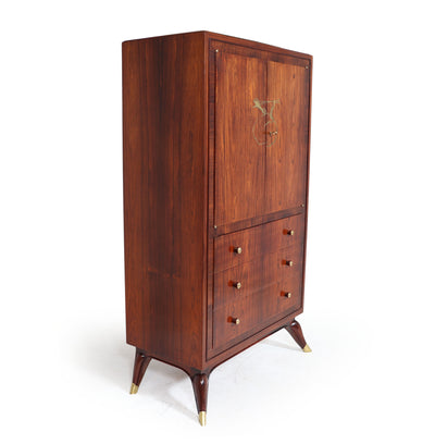 Art Deco Rosewood Cabinet in The Manner of Ruhlmann side