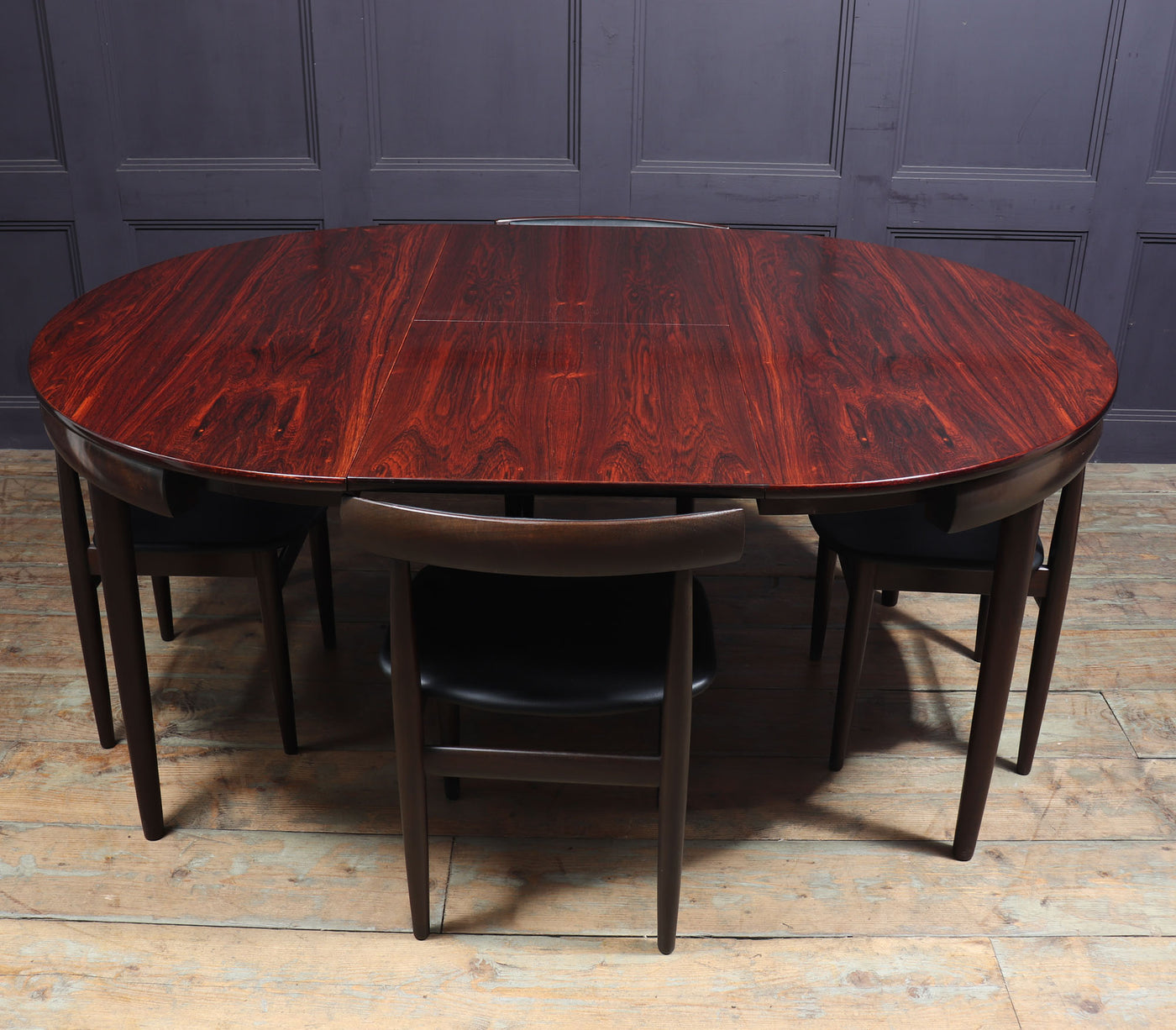 Danish Modern Table and Chairs by Frem Rojle open