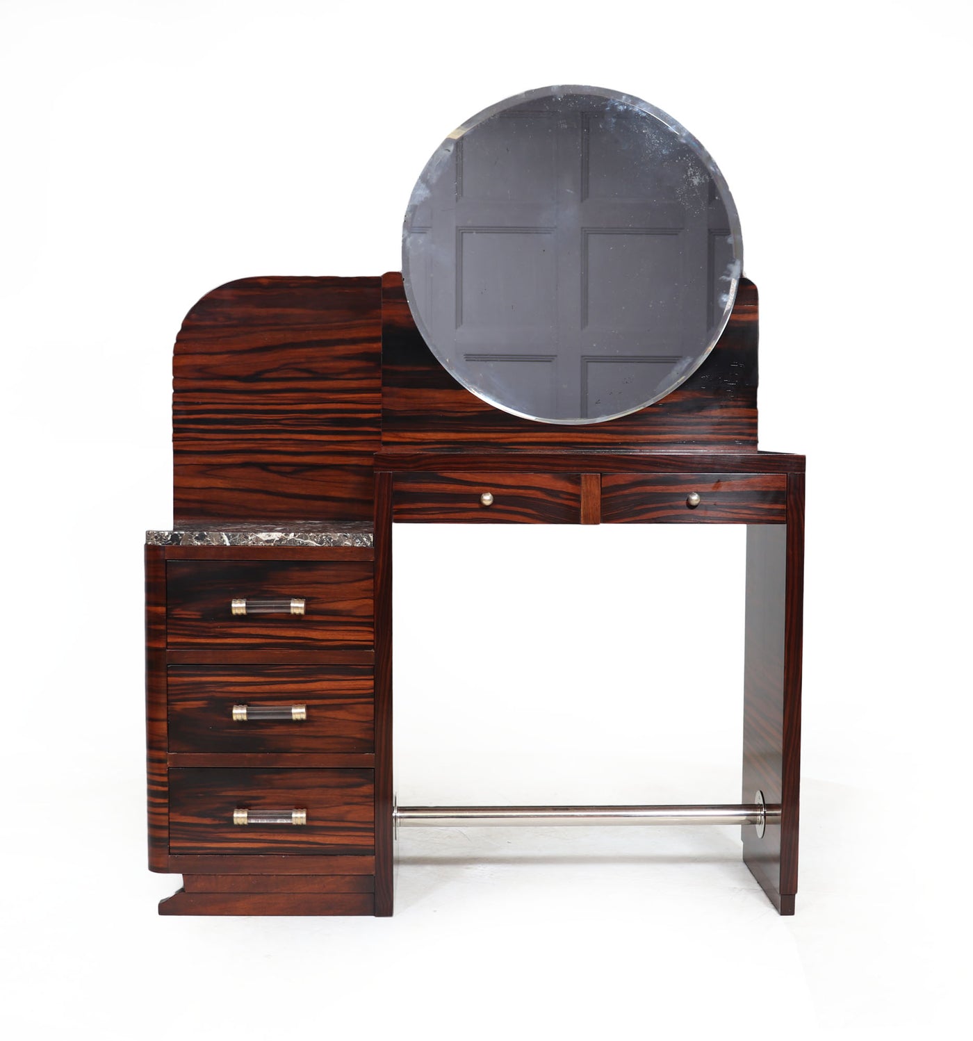 French Art Deco Dressing Table in Macassar Ebony front