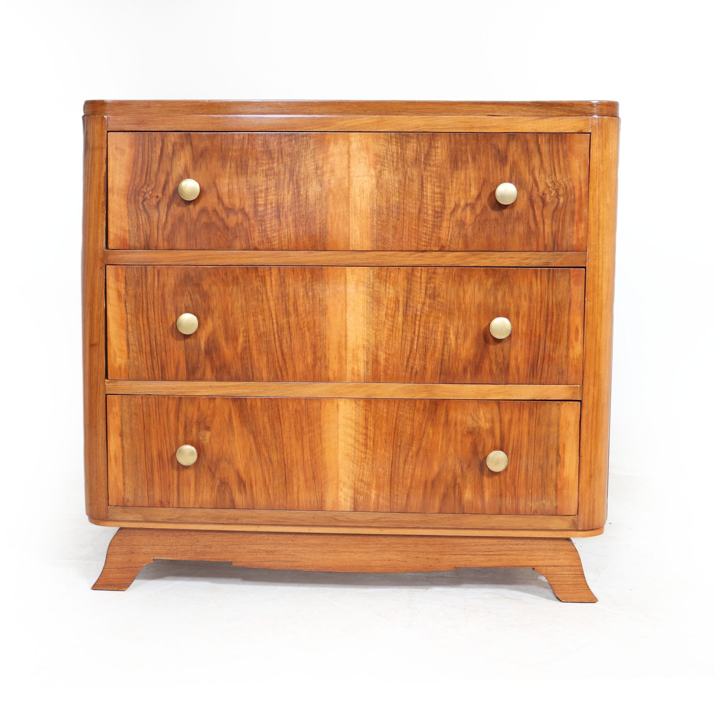 art deco walnut chest of drawers