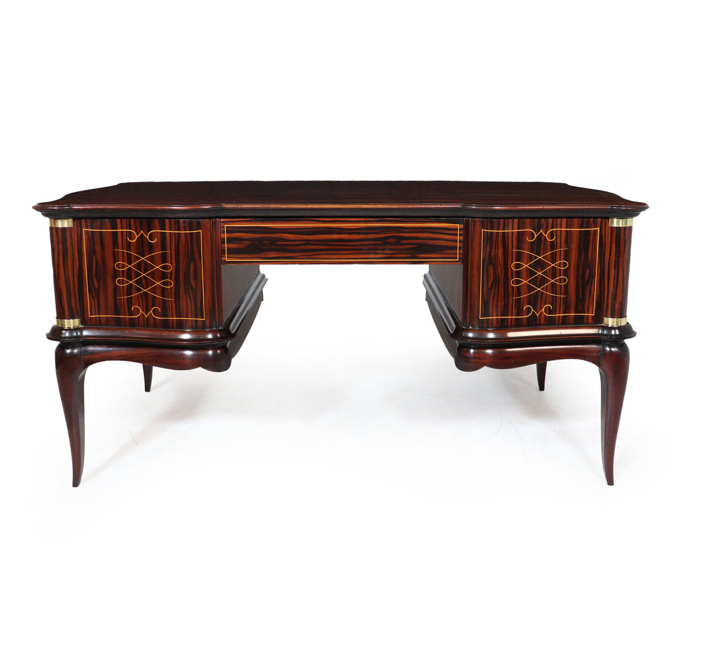 French Art Deco Desk Macassar Ebony back 2