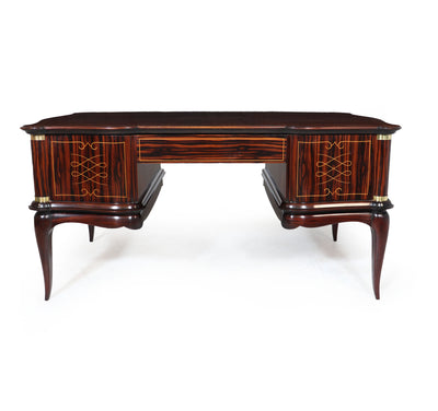 French Art Deco Desk Macassar Ebony back 2