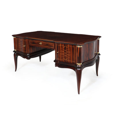 French Art Deco Desk Macassar Ebony side