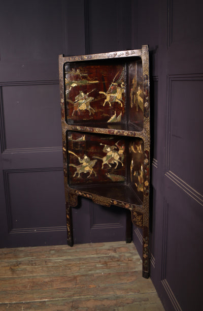 Antique Japanese Lacquered Corner Stand room