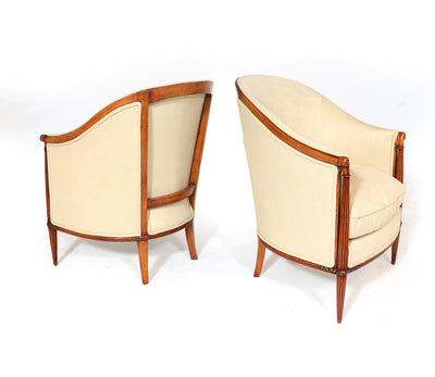Pair of French Art Deco Bergere Armchairs two