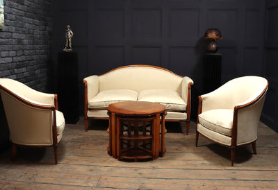 Pair of French Art Deco Bergere Armchairs