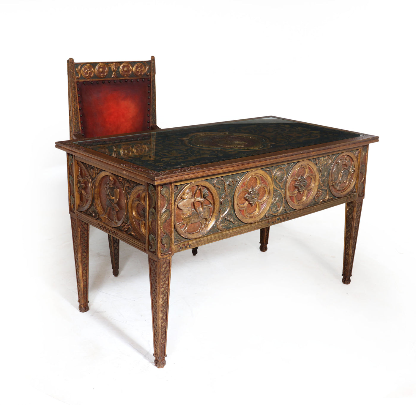 Italian Antique Desk and Chair Video
