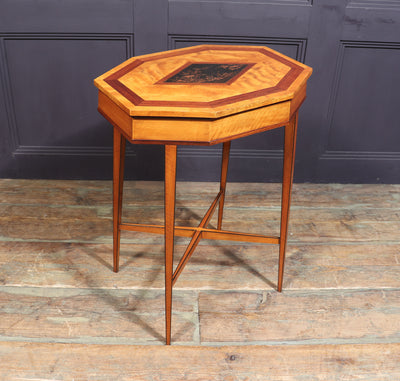 Antique Satinwood and Chinoiserie Side Table c1900