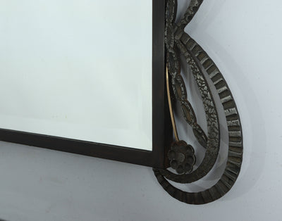 Art Deco Console and Mirror silvered and bronzed Wrought Iron c1930