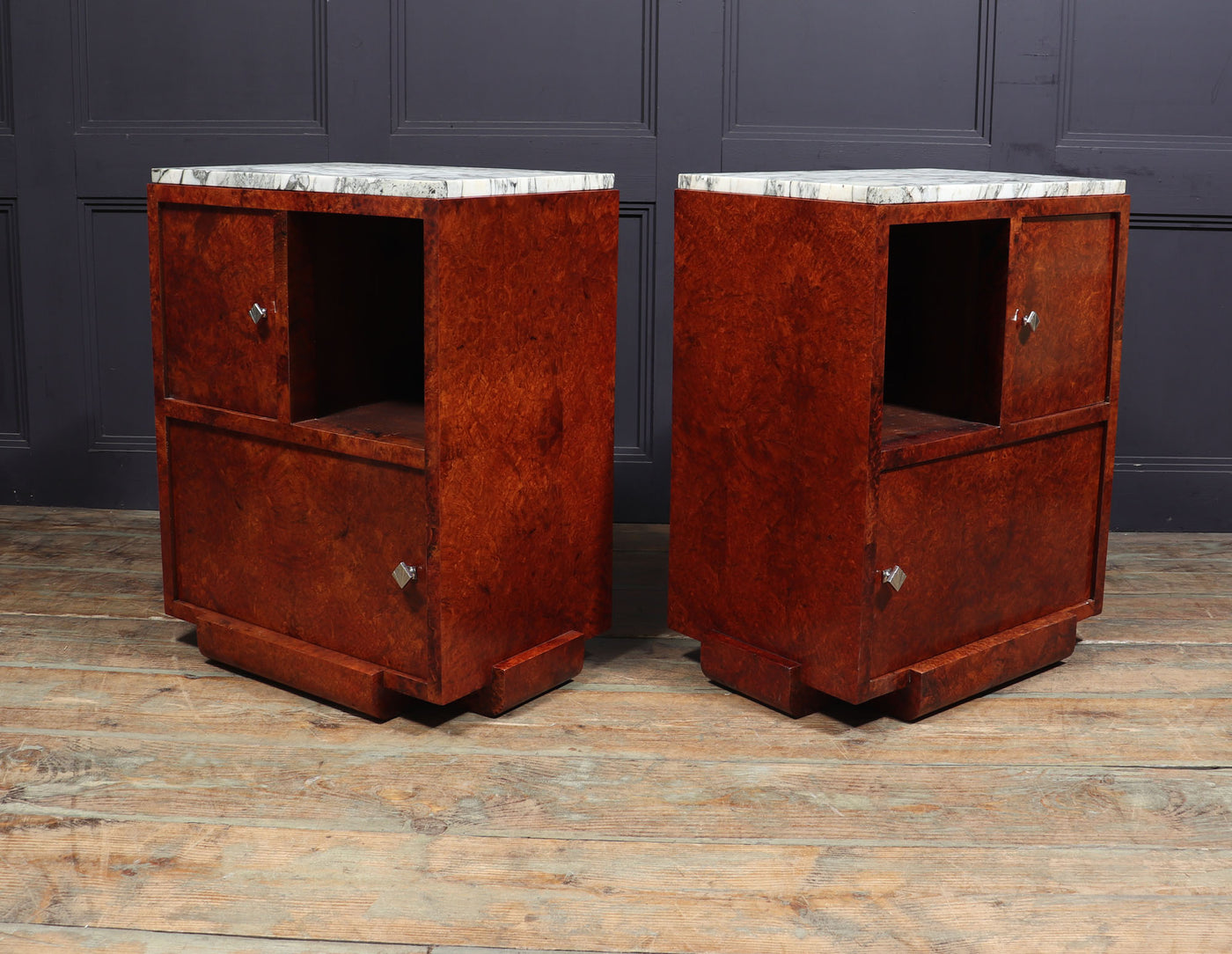 Pair of Italian Art Deco Bedside Cabinets