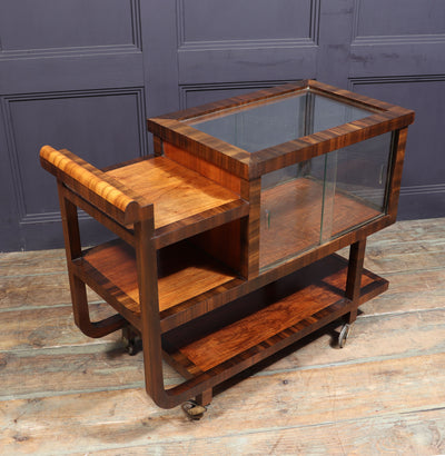 Art Deco Walnut Drinks Trolley