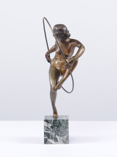 Art Deco Bronze  Hoop Dancer by A Bouraine c1920