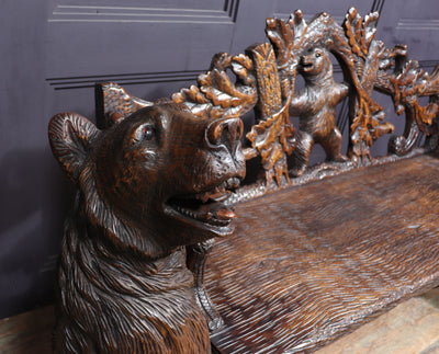 Black Forest Carved Bear Bench