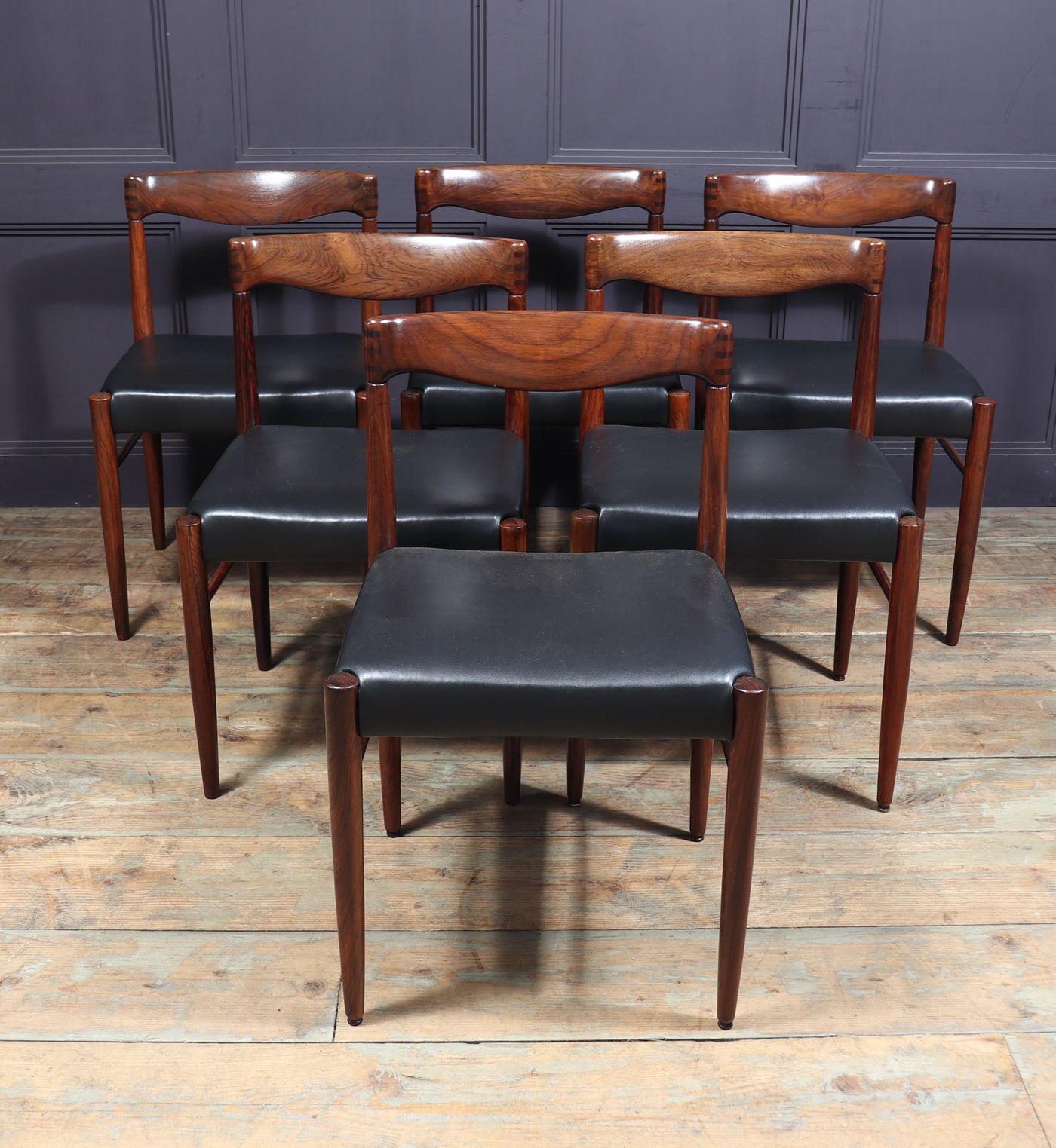 Set of 6 Mid Century Dining Chairs by Bramin top