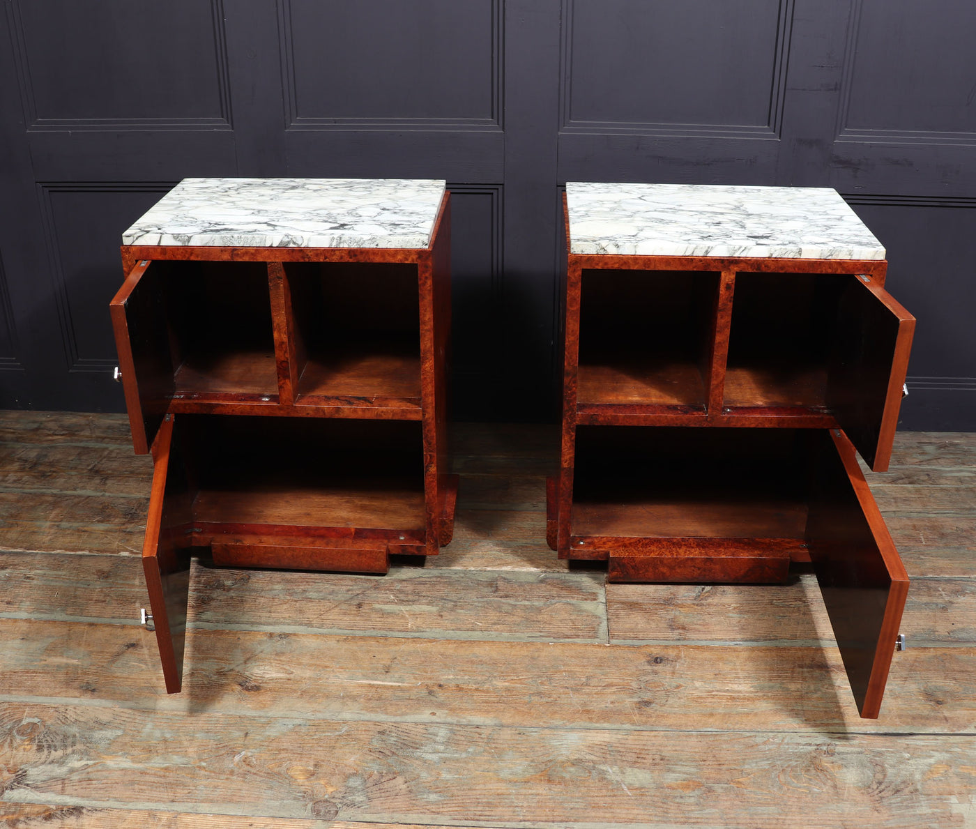Pair of Italian Art Deco Bedside Cabinets