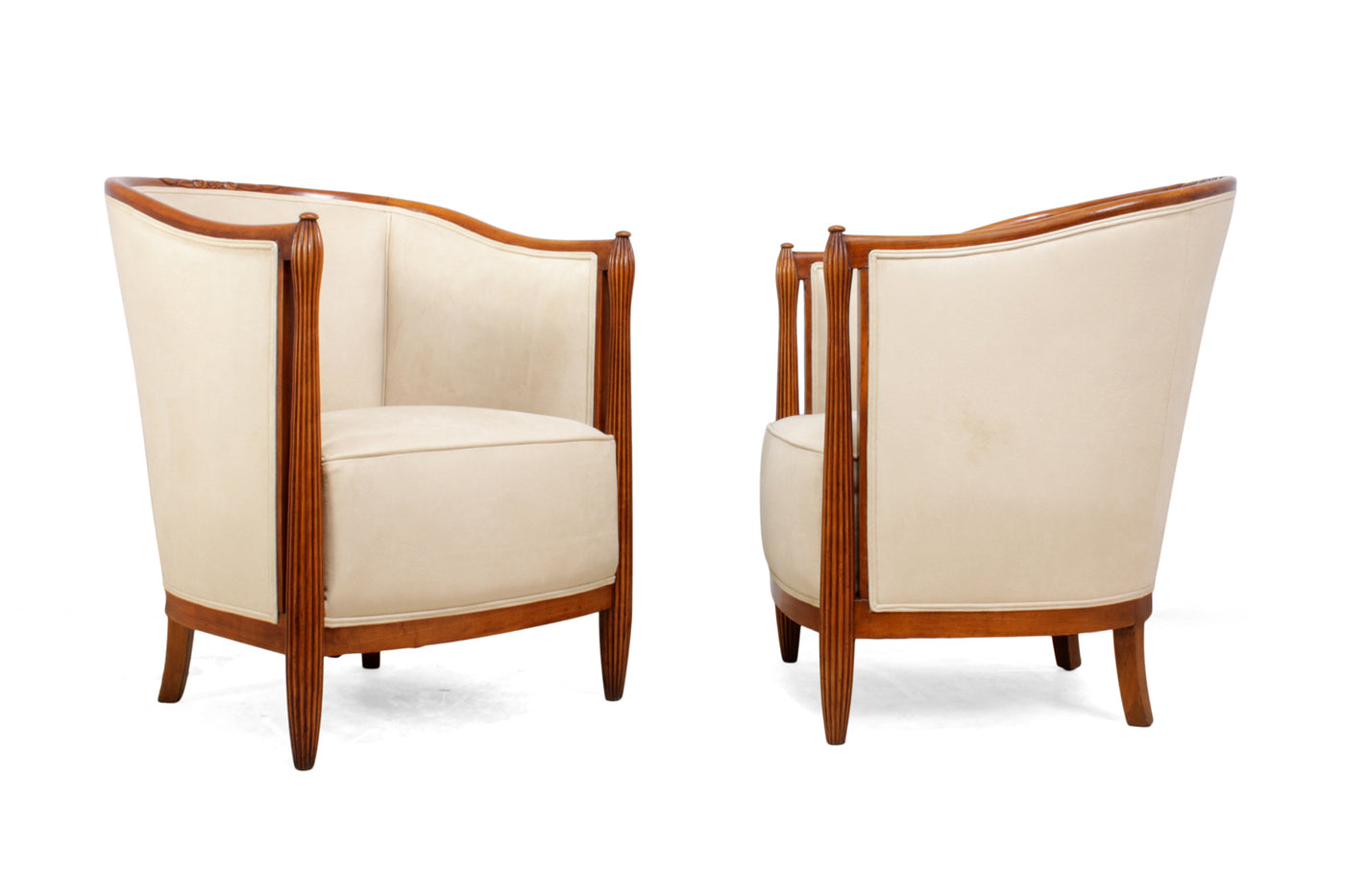 A Pair of French Art Deco Salon Chairs by Paul Folllot c1925
