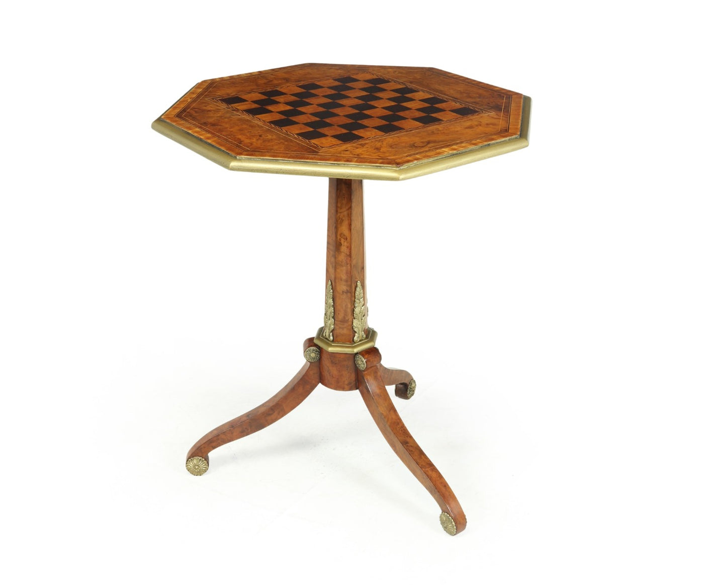 Antique English Walnut, Satinwood and Ebony Chess Table