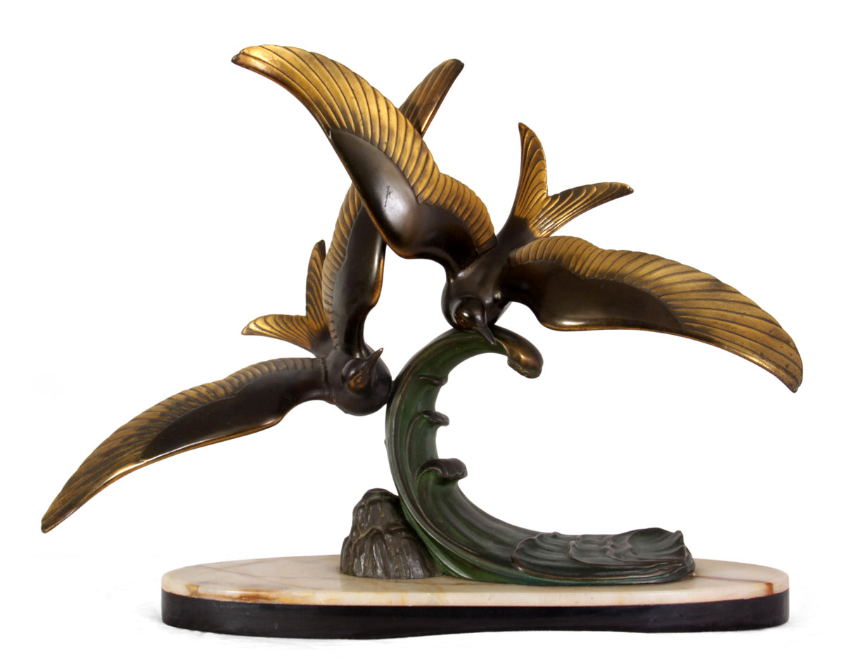 Art Deco Bronze Birds by Trebig