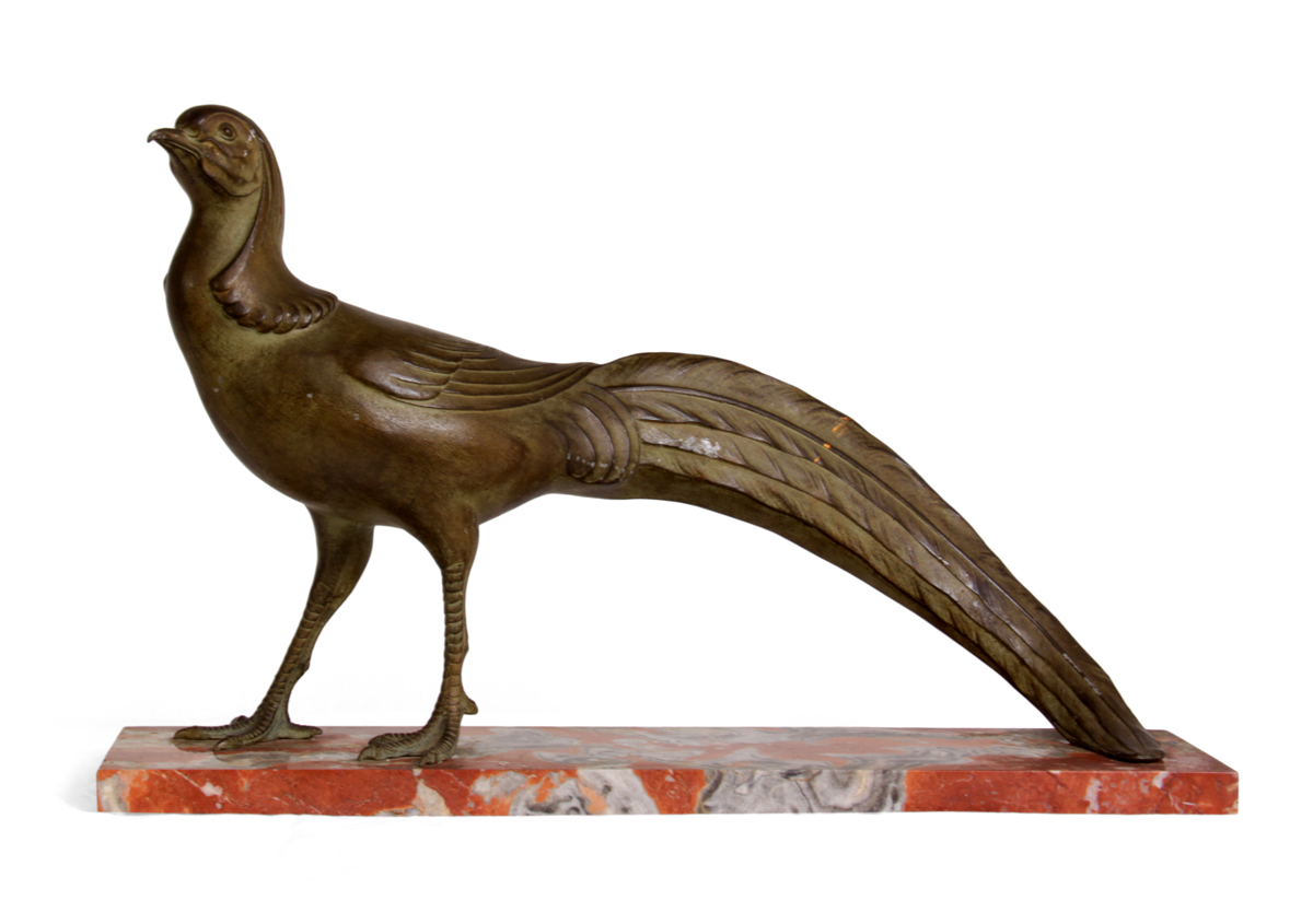 Art Deco Bronze Patinated Pheasant 