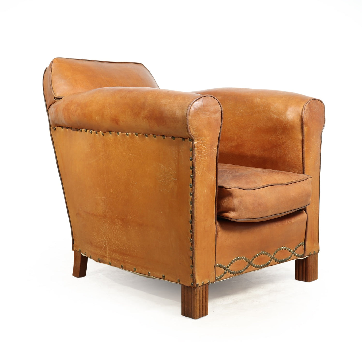 Art Deco French Leather Club chair 1930