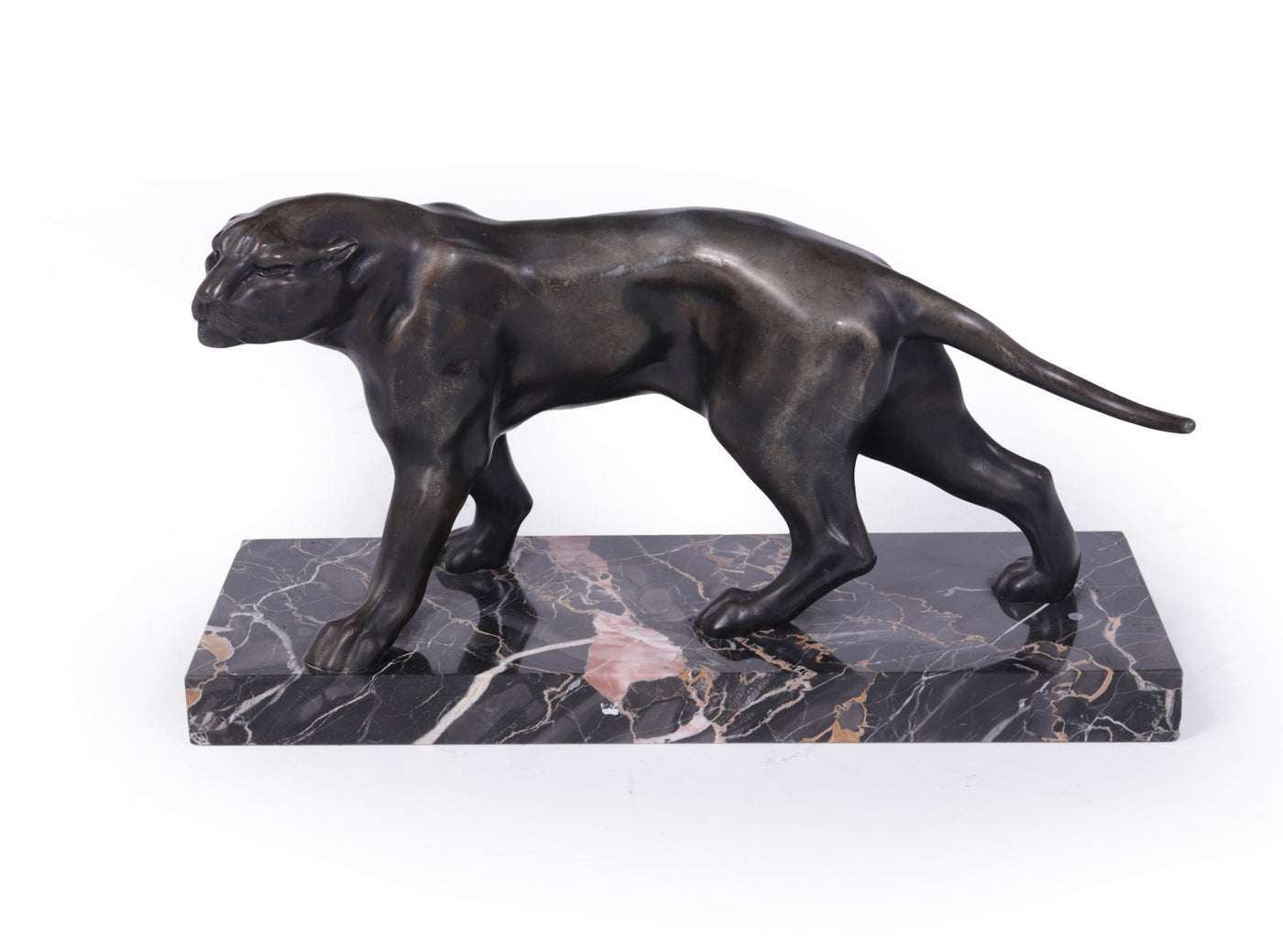Art Deco Patinated Black Panther Sculpture by Jaques Limousin