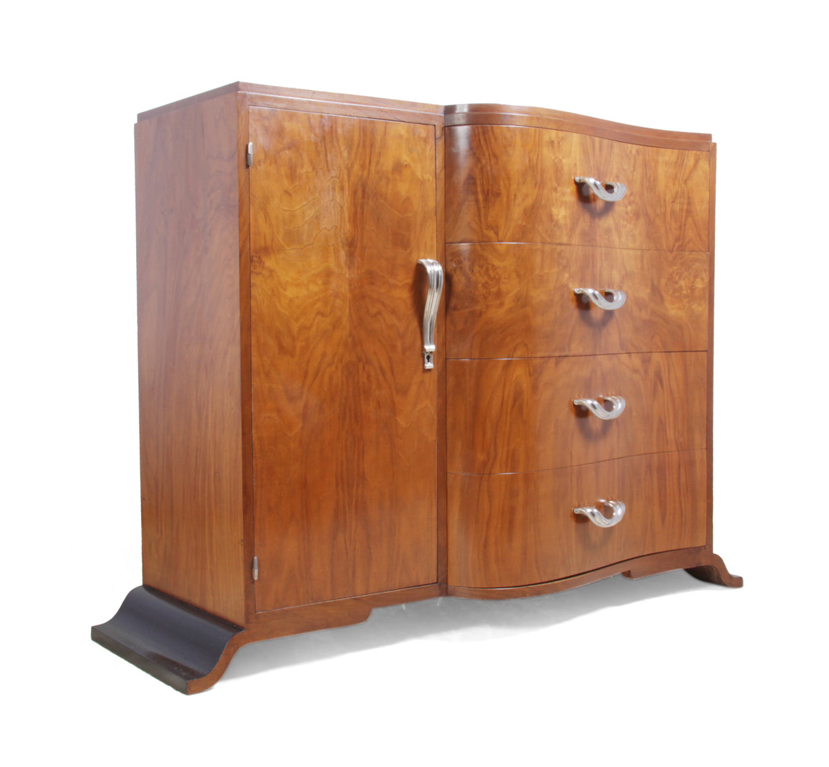 Art Deco Walnut Side Cabinet c1930