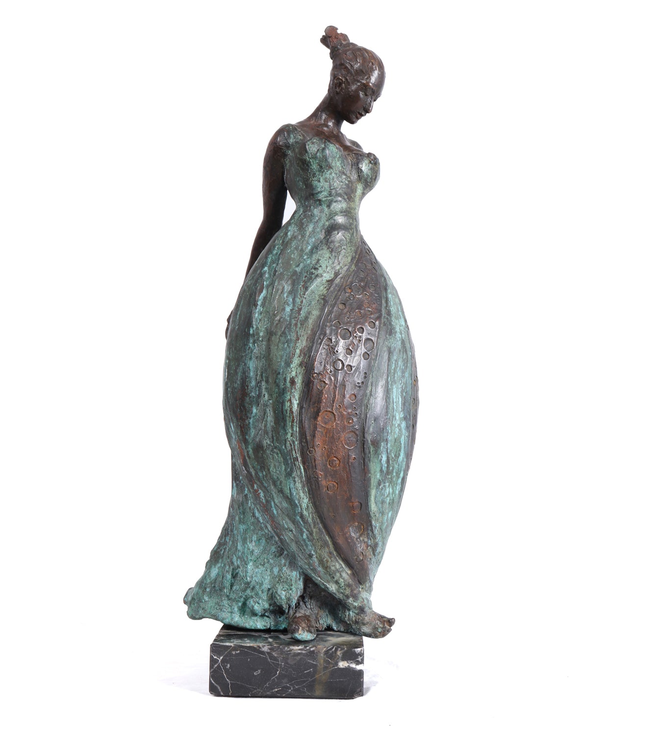 Vintage Bronze Lady Sculpture