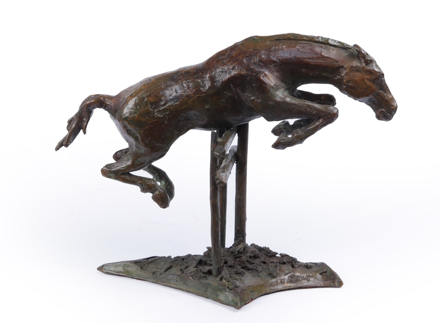 Bronze Study of a Horse Jumping