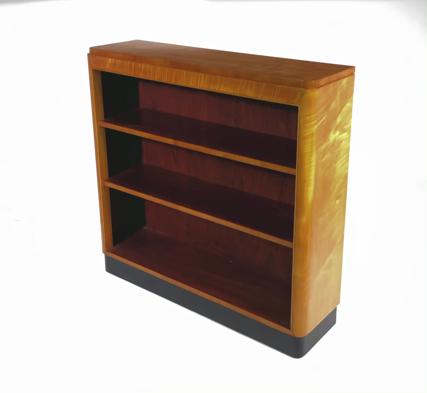 Pair of English Art Deco Sycamore Bookcases video