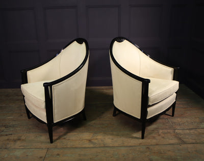 Pair of French Art Deco Armchairs by Maurice Dufrene