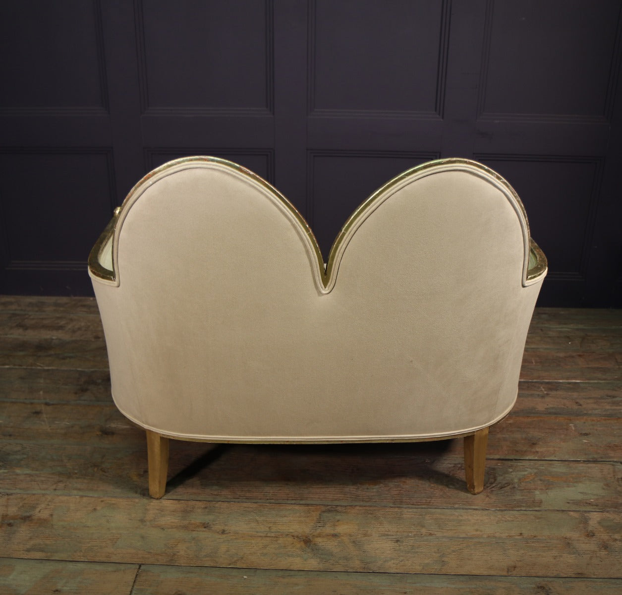 French Art Deco Sofa in Parcel Gilt wood