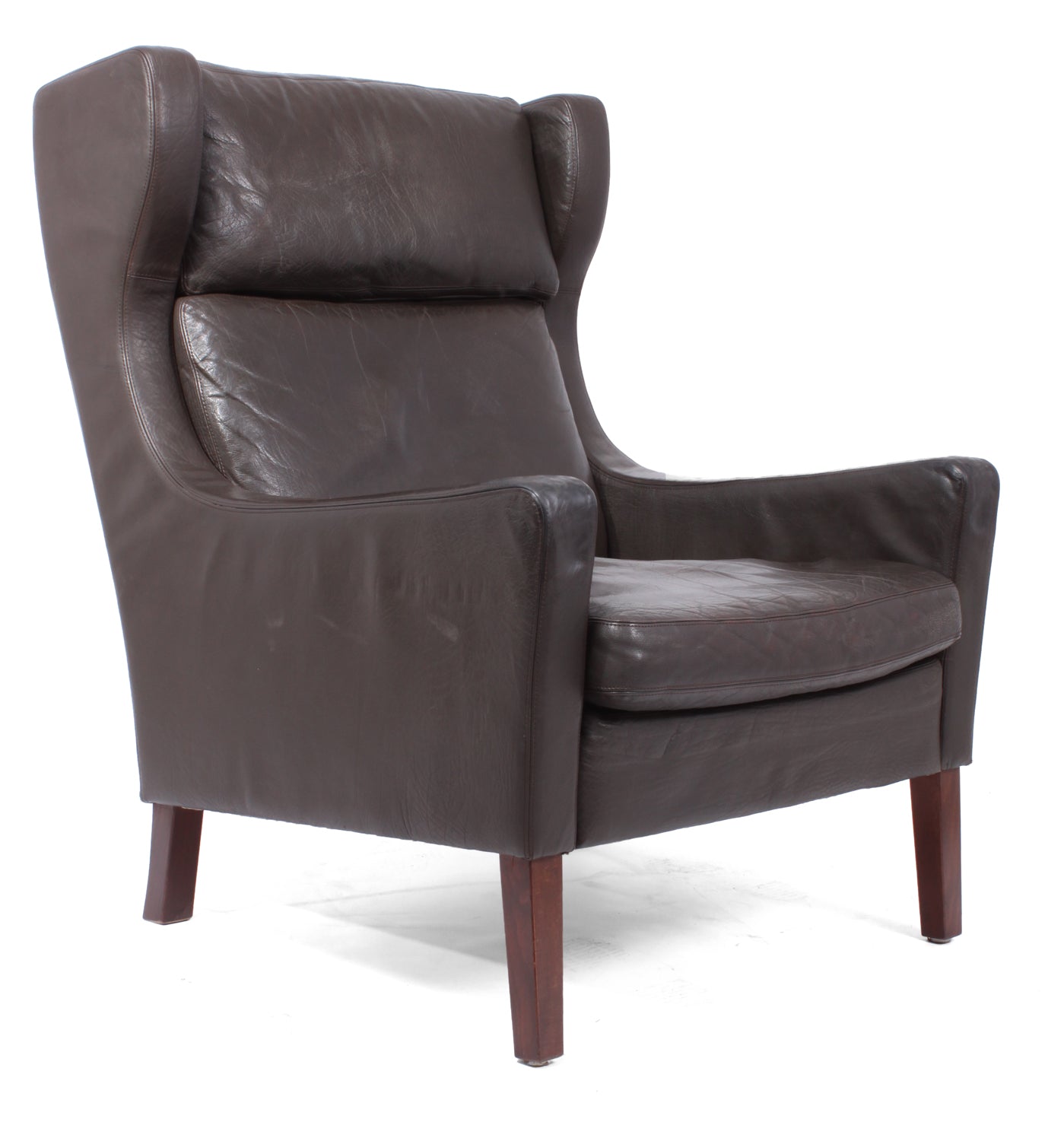 Danish Leather Wing Chair c1960