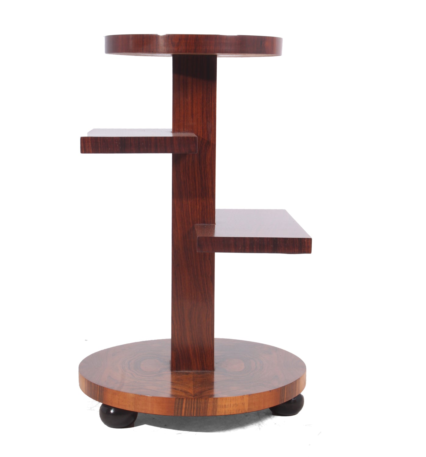 Art Deco Walnut and Rosewood Side Table