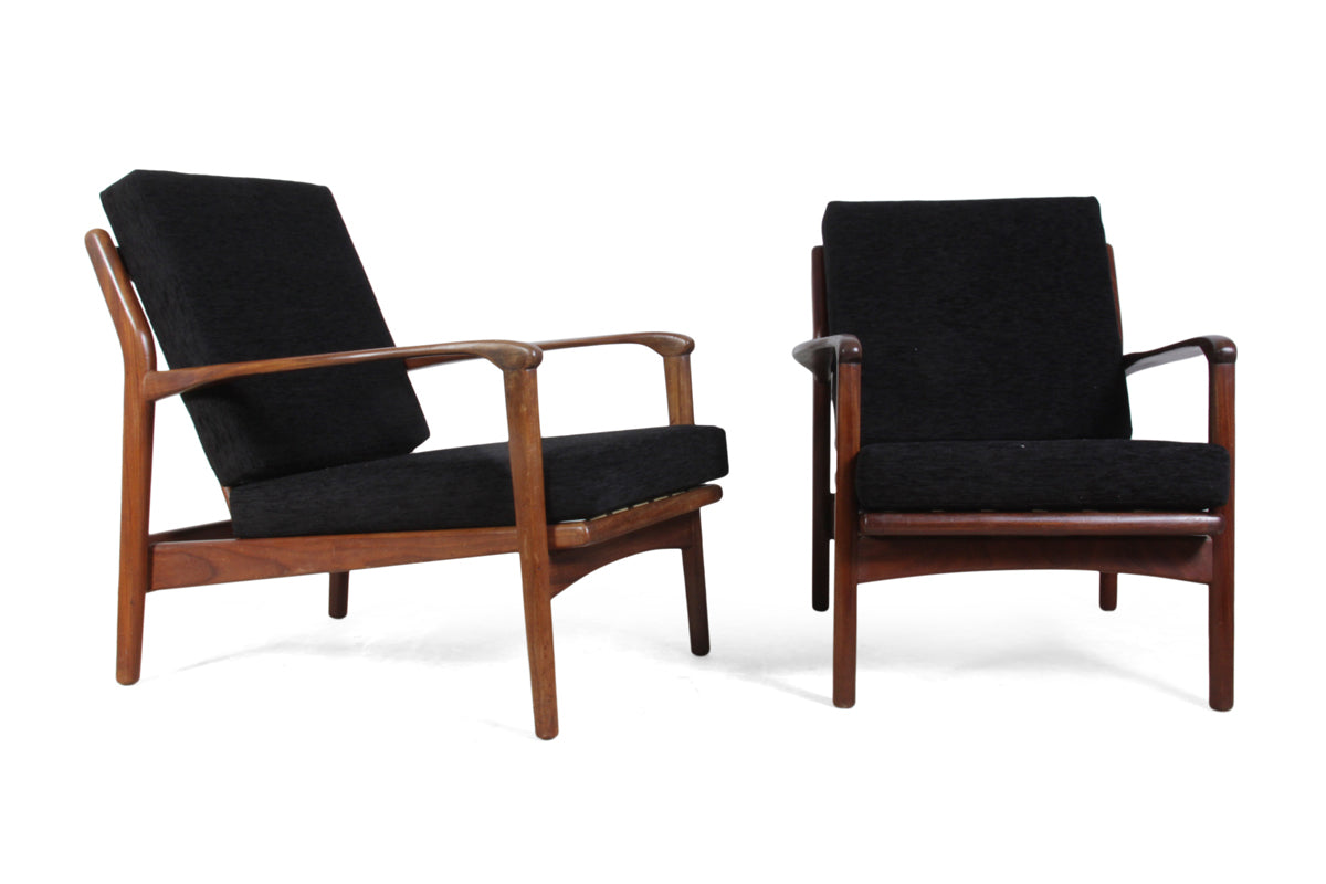 Pair of Teak framed Chairs Denmark c1960