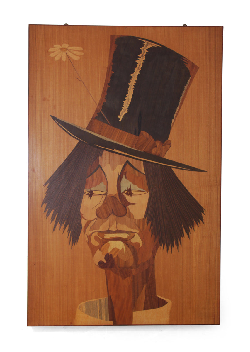 “The Clown” Italian Marquetry Picture. c1960