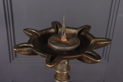 Pair of 19th century Bronze bobbin Candlesticks