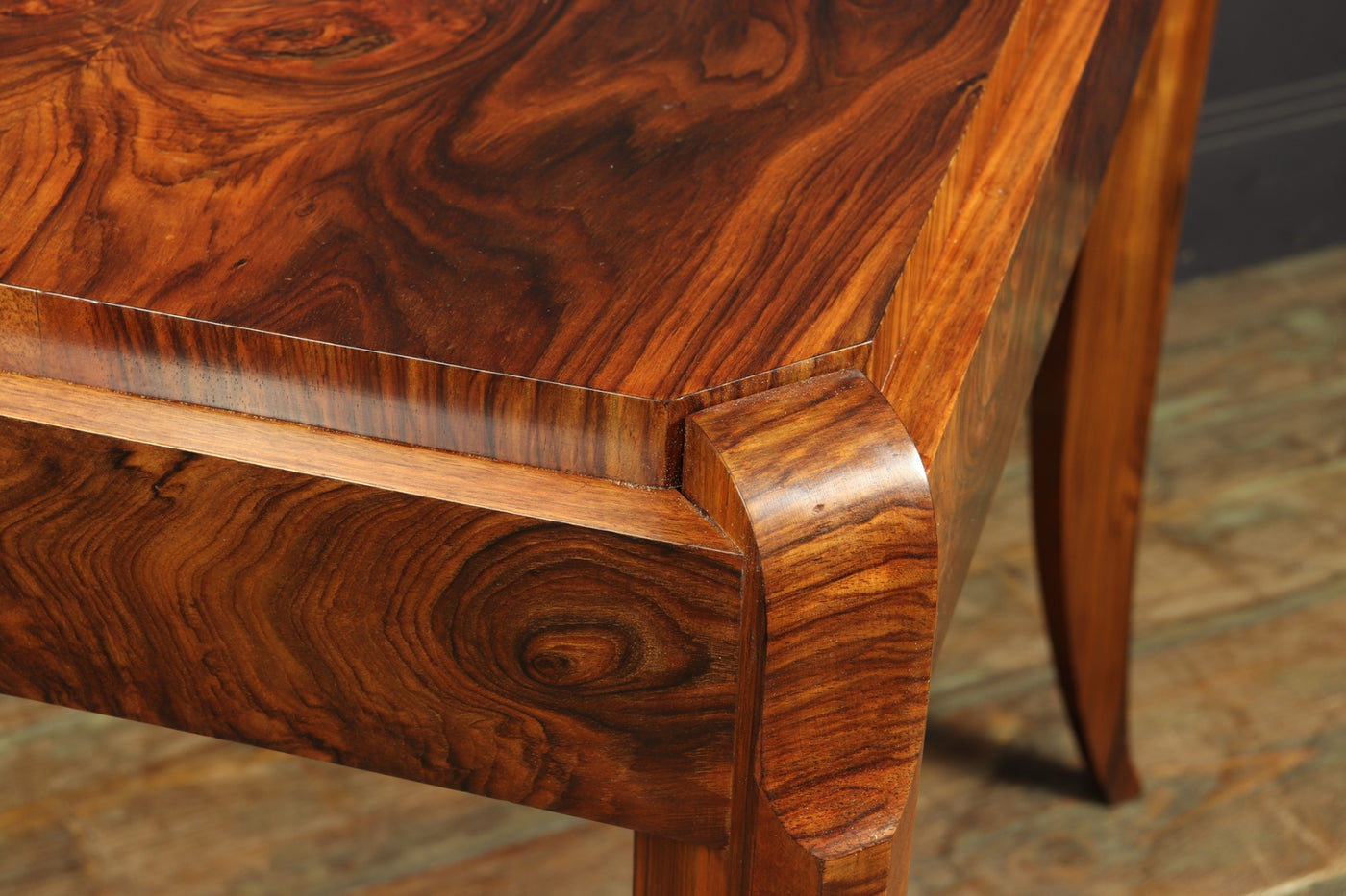 Art Deco Walnut Sabre leg Side Table