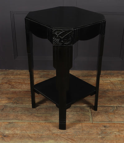 Art Deco Ebonised Piano Black Side Table