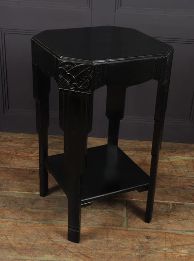 Art Deco Ebonised Piano Black Side Table