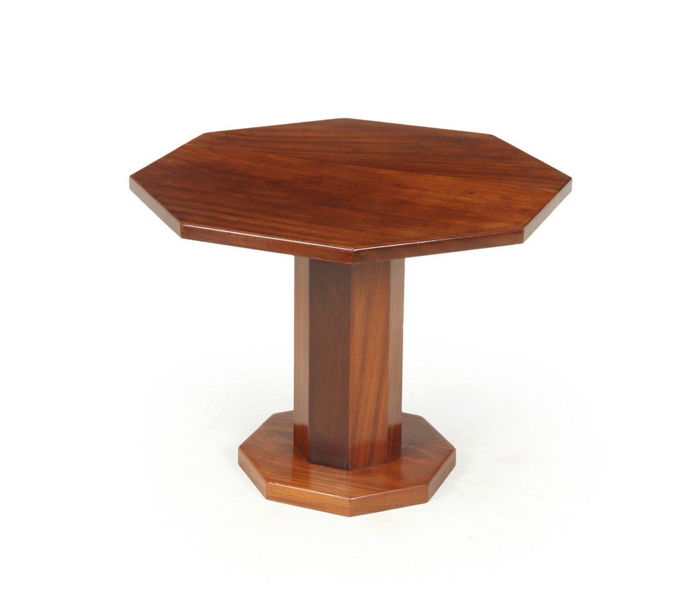 Art Deco Solid Walnut Octagonal Table