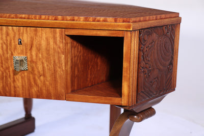 French Art Deco Desk by Maurice Dufrene carving