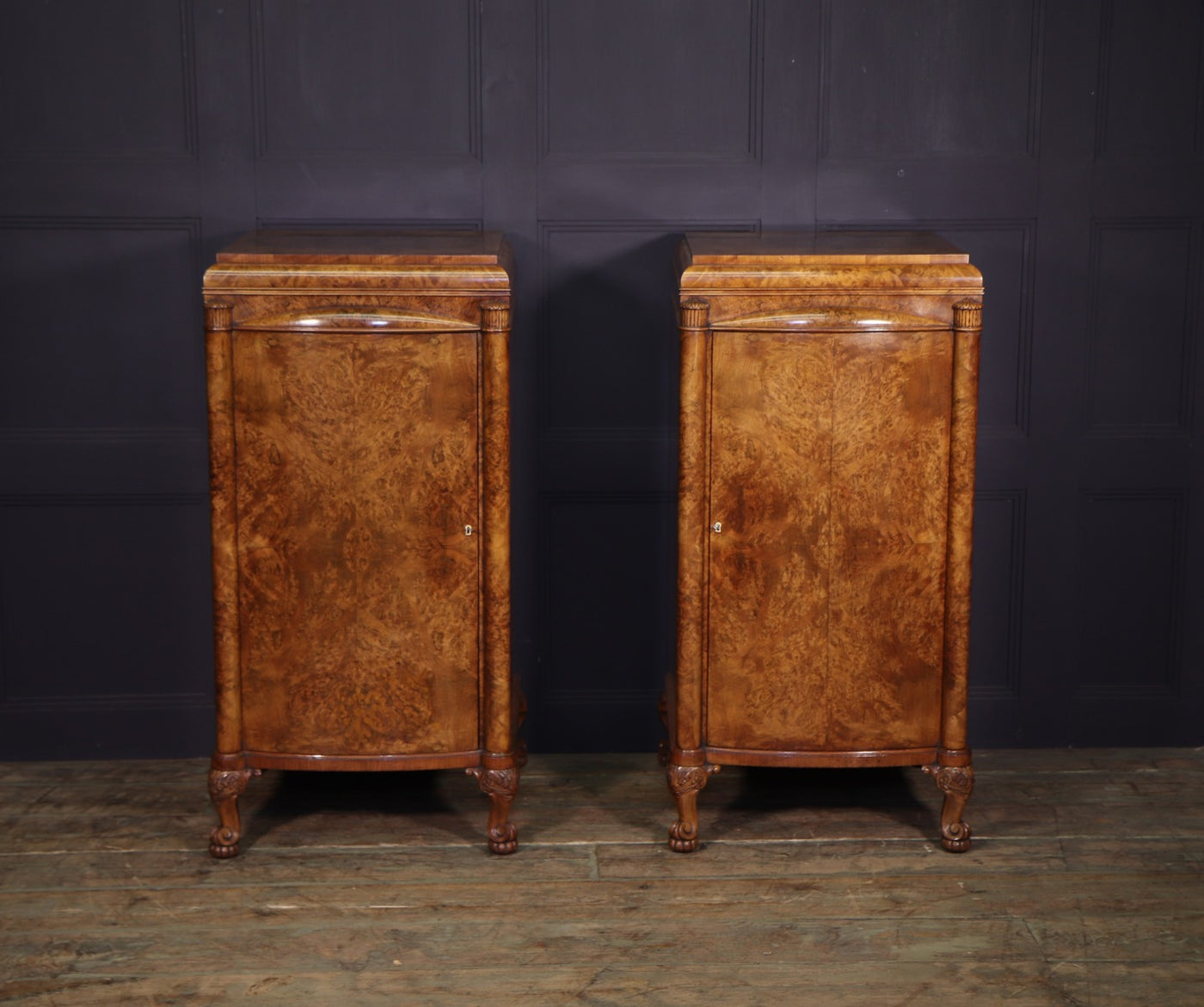 Pair of Large Art Deco Side Cabinets in Burr Walnut room