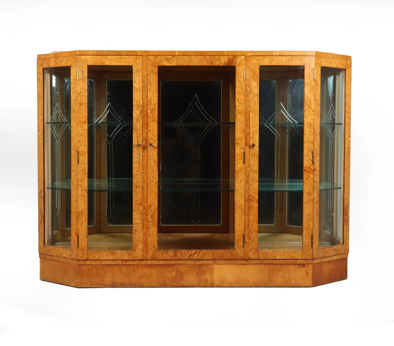 Art Deco Display cabinet in Burr Maple c1930