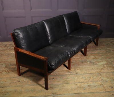 Danish  Leather Capella Sofa by Illum Wikkelso