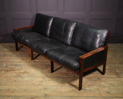 Danish  Leather Capella Sofa by Illum Wikkelso