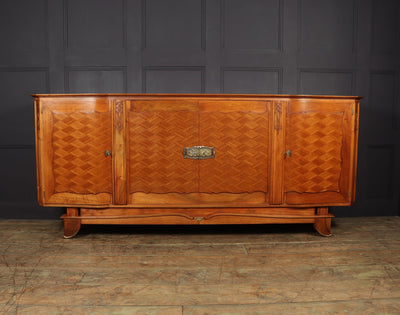 Walnut Parquetry Sideboard by Jules Leleu room