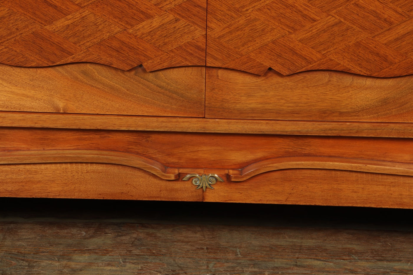 Walnut Parquetry Sideboard by Jules Leleu centre