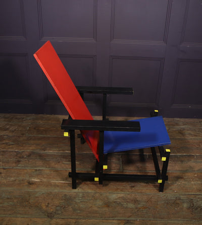 The Red Blue Chair by Gerrit Rietveld c1970 right